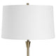 Floor Lamp | Linen Shade | Marble Base | White & Antique Brass 63"