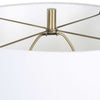 Floor Lamp | Linen Shade | Marble Base | White & Antique Brass 63"