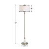 Floor Lamp | Linen Shade | Marble Base | White & Antique Brass 63"