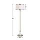 Floor Lamp | Linen Shade | Marble Base | White & Antique Brass 63"
