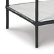 Dalie Accent Table | Glass Top | White Marble Shelf | Antique Black 25"