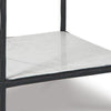 Dalie Accent Table | Glass Top | White Marble Shelf | Antique Black 25"