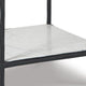 Dalie Accent Table | Glass Top | White Marble Shelf | Antique Black 25"