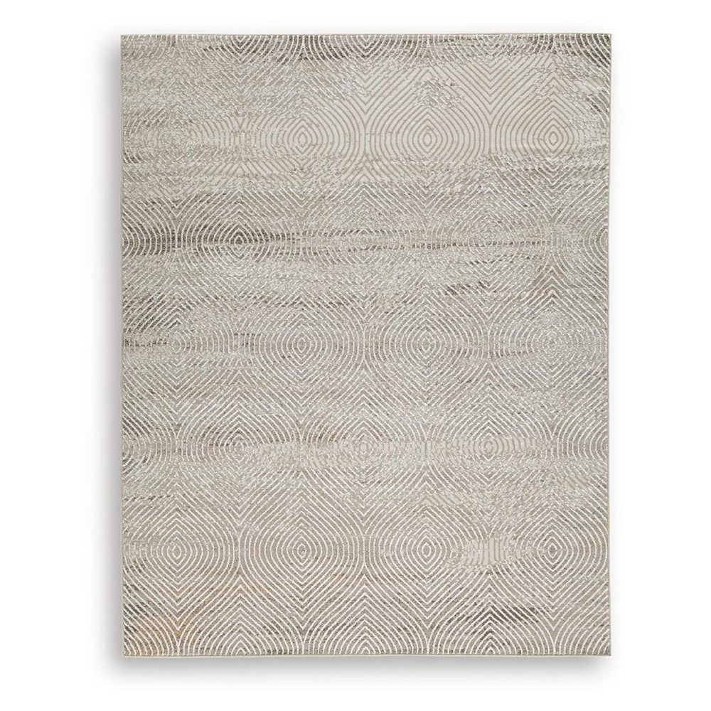 Bina 8x10 Large Area Rug | Trellis Pattern | Beige Polypropylene Polyester