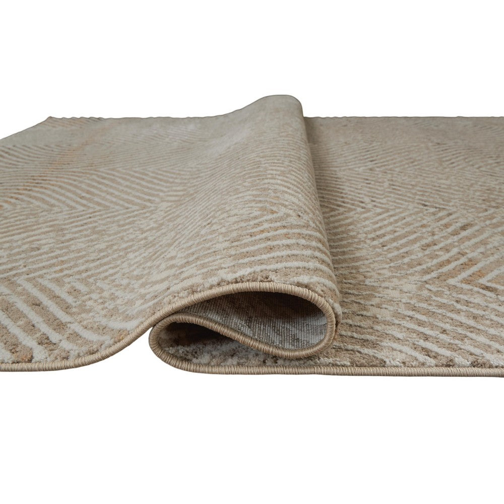 Bina 8x10 Large Area Rug | Trellis Pattern | Beige Polypropylene Polyester