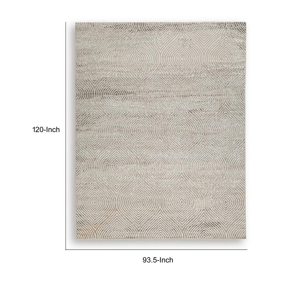 Bina 8x10 Large Area Rug | Trellis Pattern | Beige Polypropylene Polyester