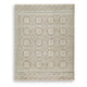Baku 8x10 Large Area Rug | Medallion Motif | Ivory Polypropylene Polyester