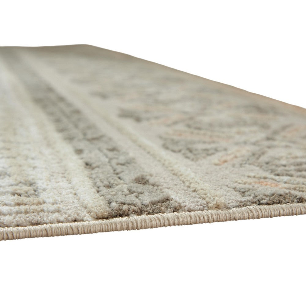 Baku 8x10 Large Area Rug | Medallion Motif | Ivory Polypropylene Polyester