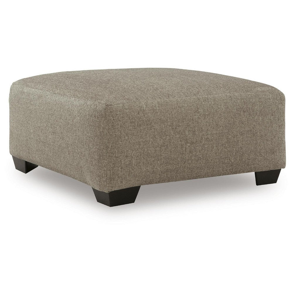 Vely Oversized Accent Ottoman | Foam Seat | Hemp Brown Polyester 40"