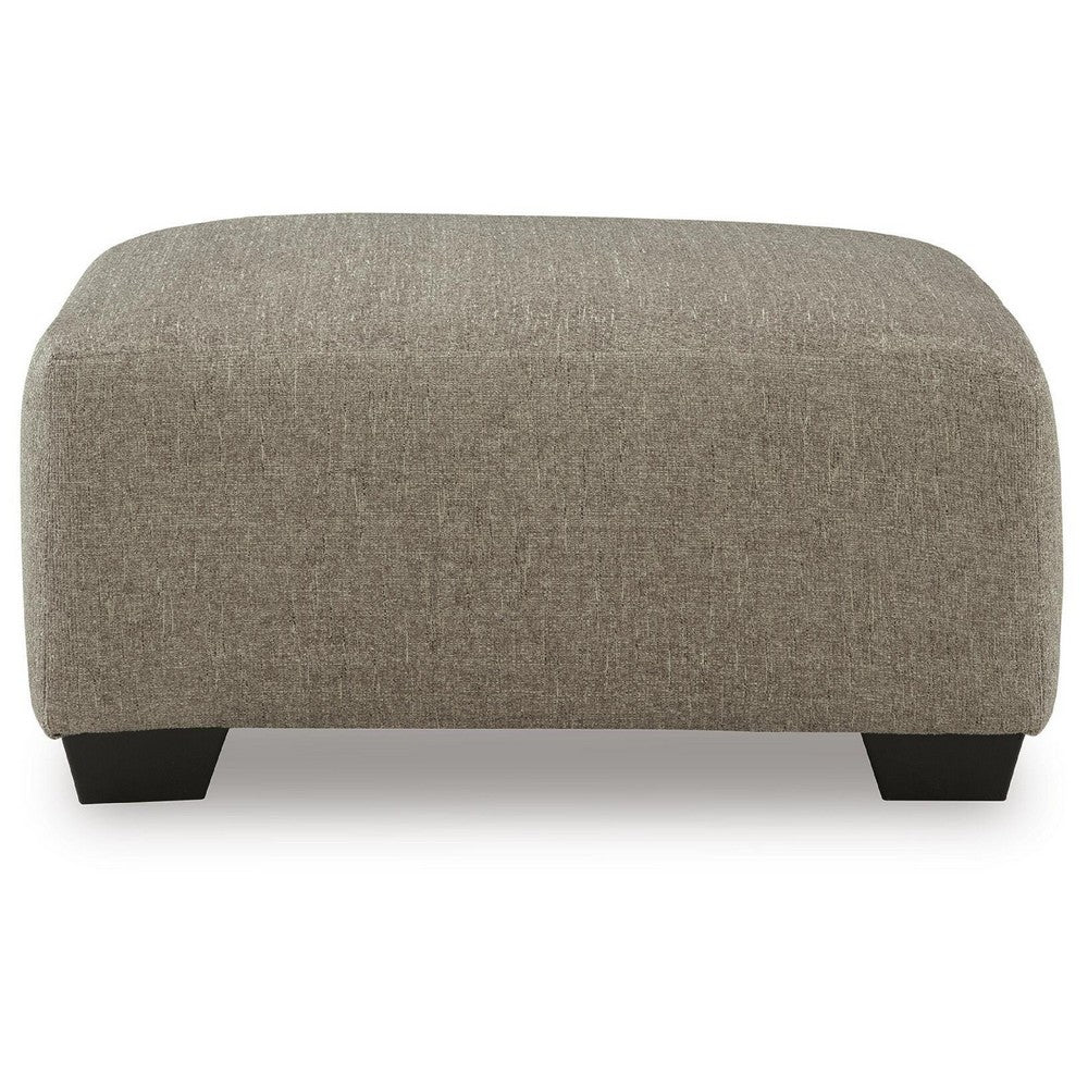 Vely Oversized Accent Ottoman | Foam Seat | Hemp Brown Polyester 40"