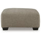 Vely Oversized Accent Ottoman | Foam Seat | Hemp Brown Polyester 40"