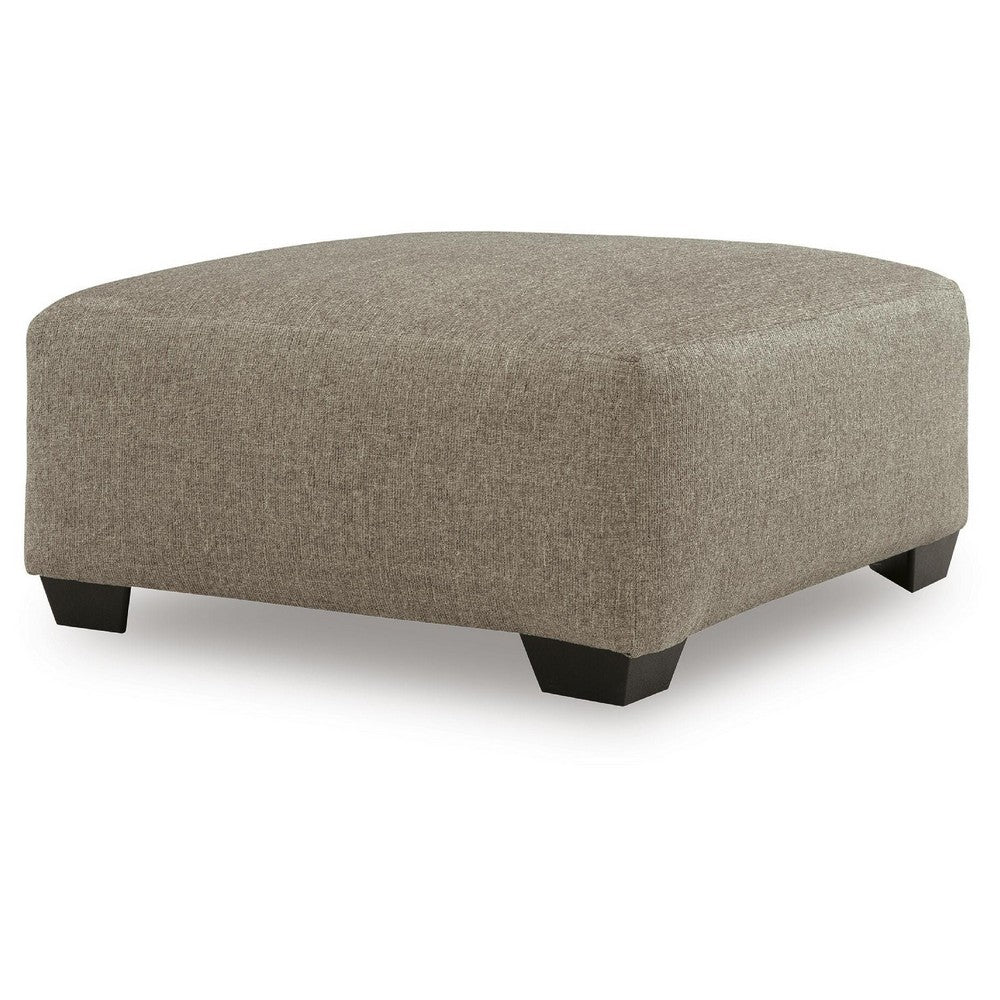 Vely Oversized Accent Ottoman | Foam Seat | Hemp Brown Polyester 40"