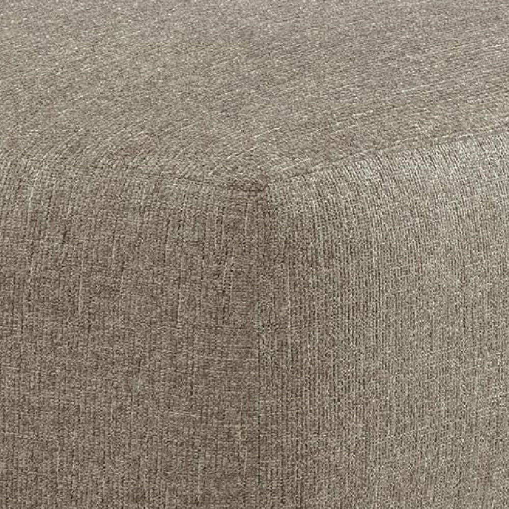 Vely Oversized Accent Ottoman | Foam Seat | Hemp Brown Polyester 40"