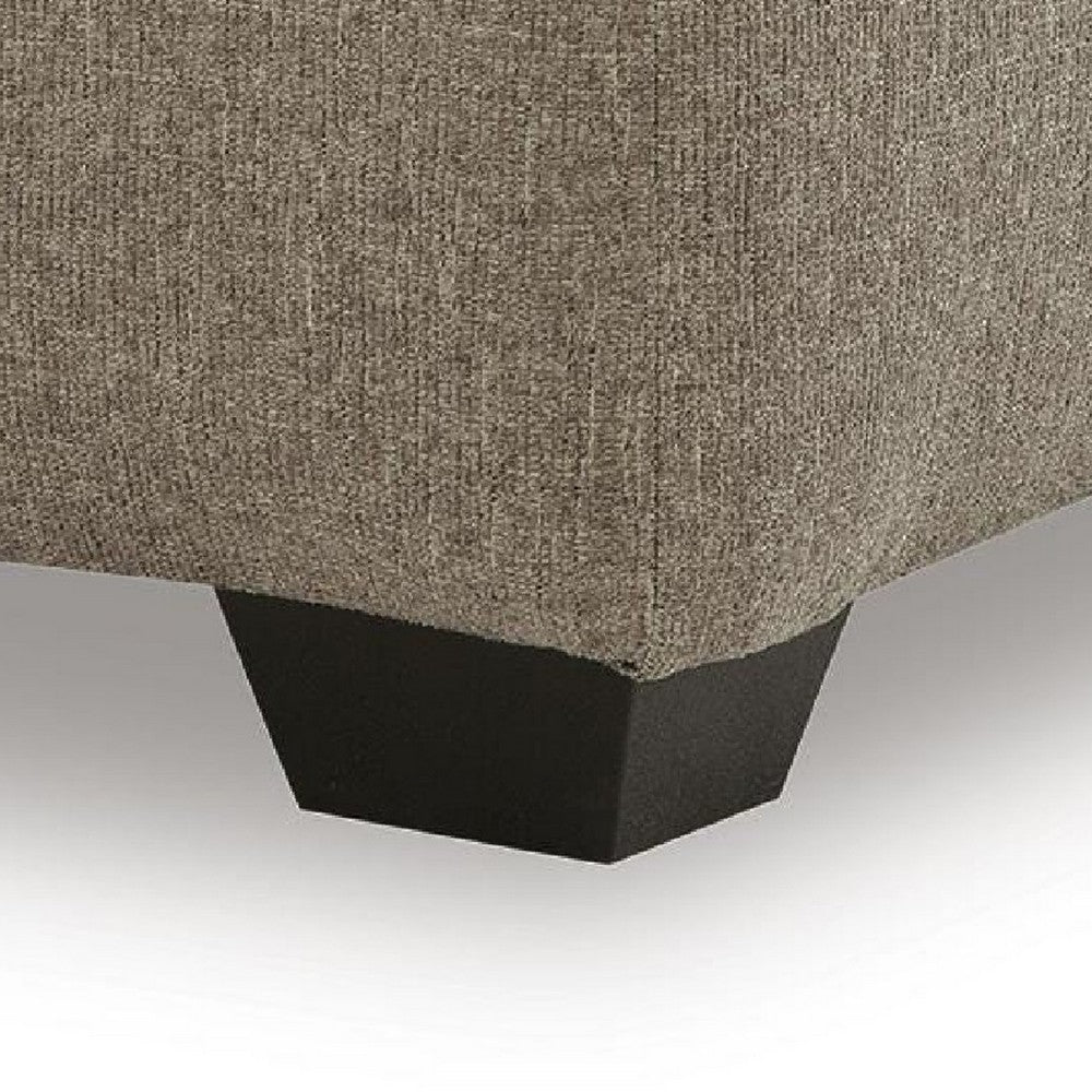 Vely Oversized Accent Ottoman | Foam Seat | Hemp Brown Polyester 40"