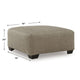 Vely Oversized Accent Ottoman | Foam Seat | Hemp Brown Polyester 40"
