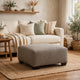 Vely Oversized Accent Ottoman | Foam Seat | Hemp Brown Polyester 40"