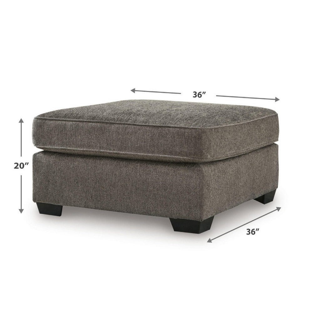 Oly Oversized Accent Ottoman | Foam Seat | Graphite Gray Polyester | 36"
