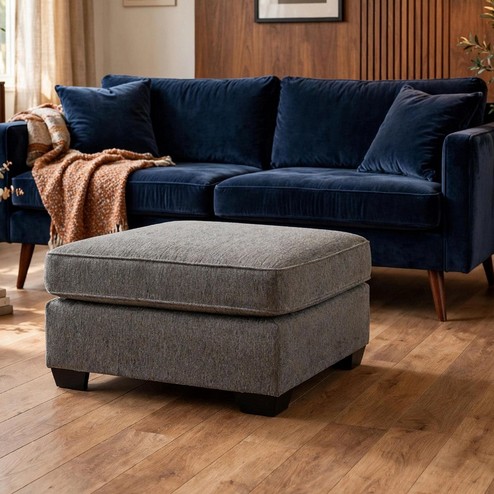 Oly Oversized Accent Ottoman | Foam Seat | Graphite Gray Polyester | 36"
