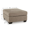 Oly Oversized Accent Ottoman | Foam Seat | Mocha Brown Polyester | 36"