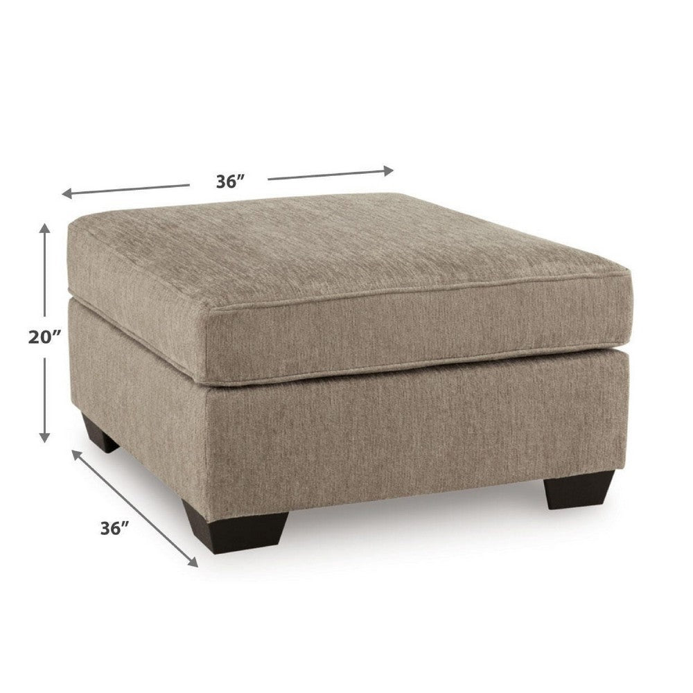 Oly Oversized Accent Ottoman | Foam Seat | Mocha Brown Polyester | 36"