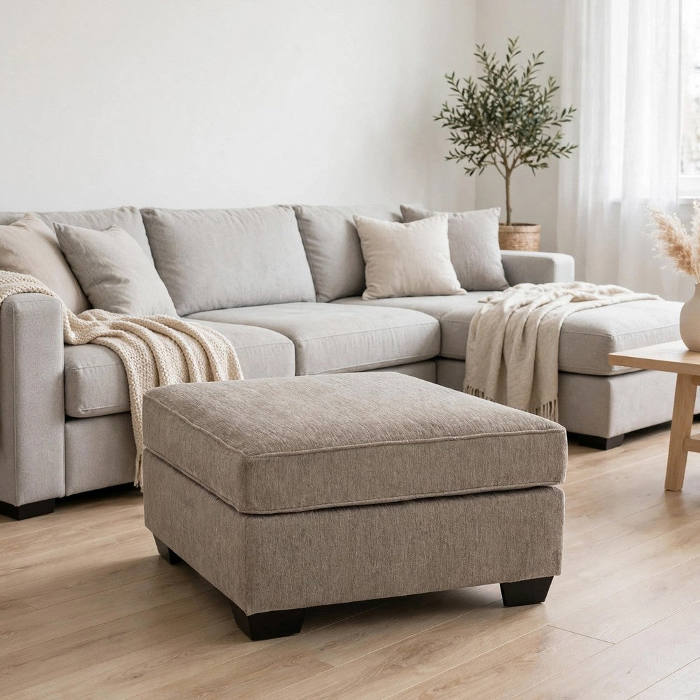 Oly Oversized Accent Ottoman | Foam Seat | Mocha Brown Polyester | 36"