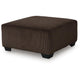 Kimi Oversized Square Ottoman | Foam Fill Chocolate Brown Corduroy 40"