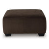 Kimi Oversized Square Ottoman | Foam Fill Chocolate Brown Corduroy 40"