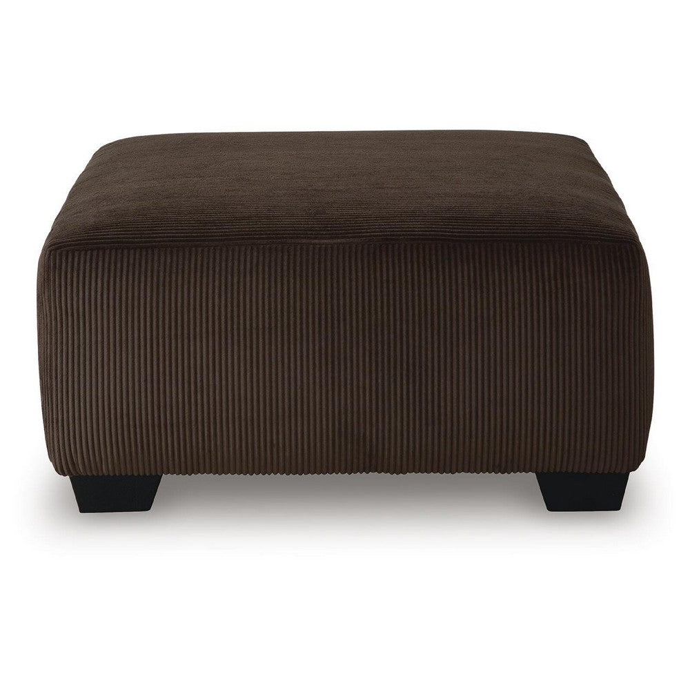 Kimi Oversized Square Ottoman | Foam Fill Chocolate Brown Corduroy 40"