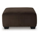 Kimi Oversized Square Ottoman | Foam Fill Chocolate Brown Corduroy 40"
