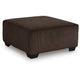 Kimi Oversized Square Ottoman | Foam Fill Chocolate Brown Corduroy 40"