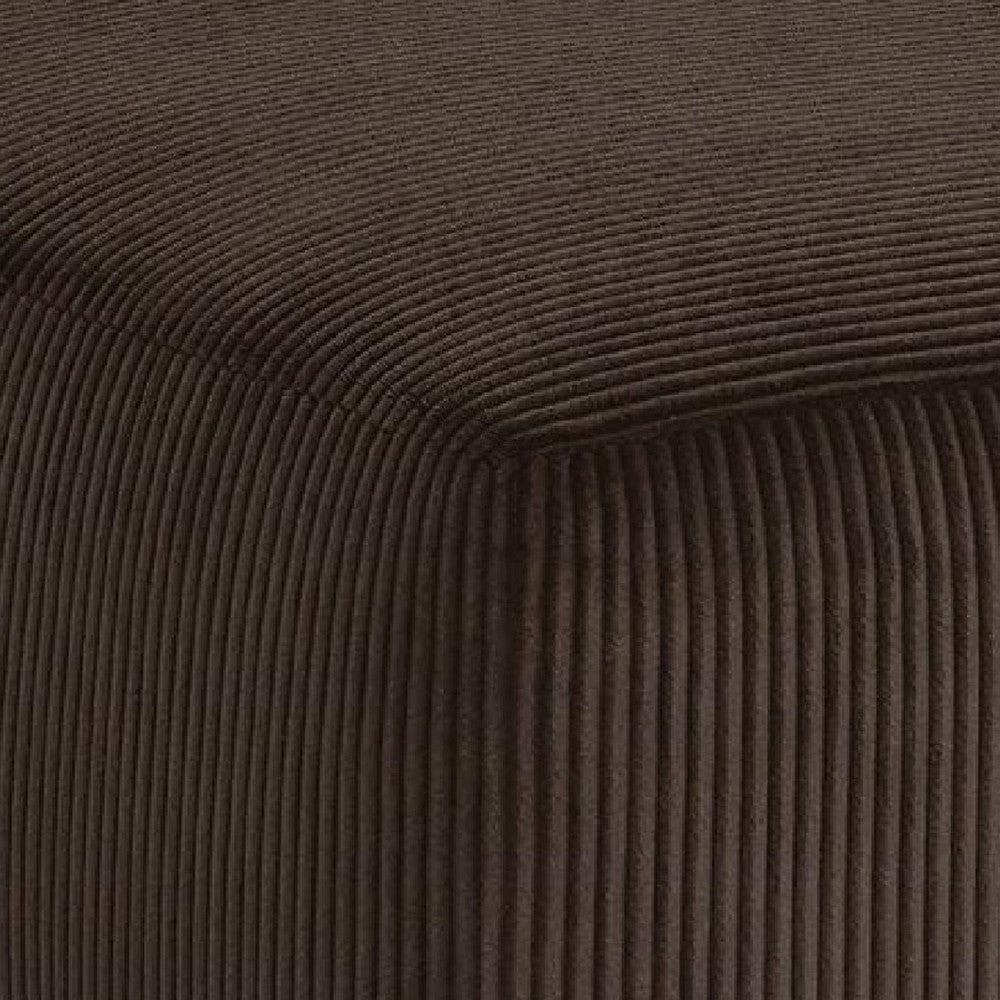 Kimi Oversized Square Ottoman | Foam Fill Chocolate Brown Corduroy 40"