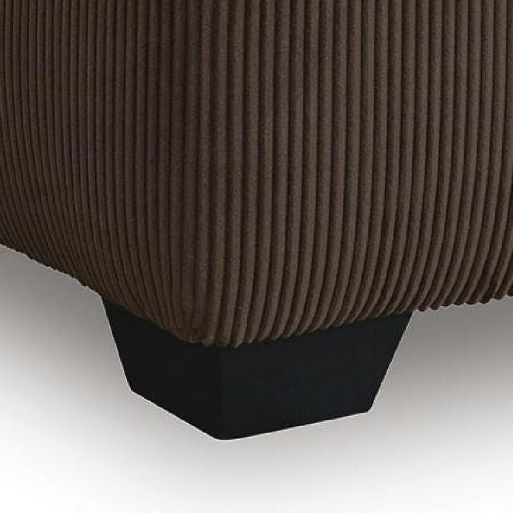Kimi Oversized Square Ottoman | Foam Fill Chocolate Brown Corduroy 40"