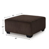 Kimi Oversized Square Ottoman | Foam Fill Chocolate Brown Corduroy 40"