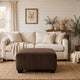 Kimi Oversized Square Ottoman | Foam Fill Chocolate Brown Corduroy 40"