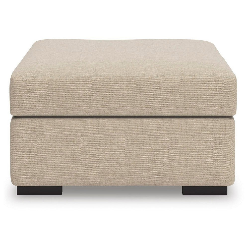 Lizo Oversized Square Ottoman | Foam Cushion | Twill Brown Nuvella 36"