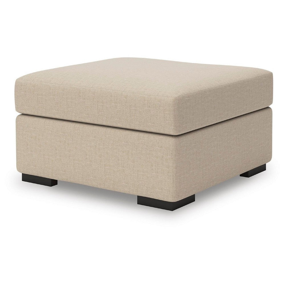 Lizo Oversized Square Ottoman | Foam Cushion | Twill Brown Nuvella 36"