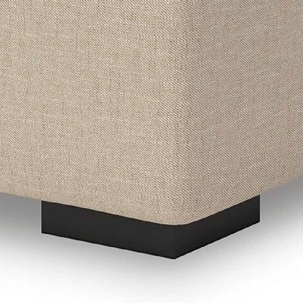 Lizo Oversized Square Ottoman | Foam Cushion | Twill Brown Nuvella 36"