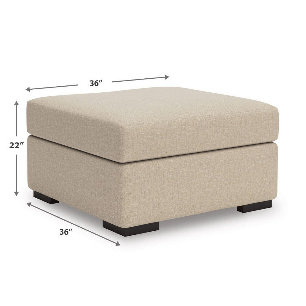 Lizo Oversized Square Ottoman | Foam Cushion | Twill Brown Nuvella 36"