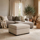 Lizo Oversized Square Ottoman | Foam Cushion | Twill Brown Nuvella 36"