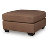 Lalie Oversized Square Ottoman | Soft Caramel Brown Faux Leather 36"