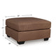 Lalie Oversized Square Ottoman | Soft Caramel Brown Faux Leather 36"