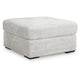 Cecy Oversized Square Ottoman | Arctic Gray Fur-Like Polyester 39"