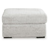 Cecy Oversized Square Ottoman | Arctic Gray Fur-Like Polyester 39"