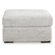 Cecy Oversized Square Ottoman | Arctic Gray Fur-Like Polyester 39"