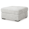 Cecy Oversized Square Ottoman | Arctic Gray Fur-Like Polyester 39"