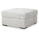 Cecy Oversized Square Ottoman | Arctic Gray Fur-Like Polyester 39"