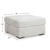 Cecy Oversized Square Ottoman | Arctic Gray Fur-Like Polyester 39"