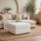 Cecy Oversized Square Ottoman | Arctic Gray Fur-Like Polyester 39"