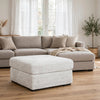 Cecy Oversized Square Ottoman | Arctic Gray Fur-Like Polyester 39"