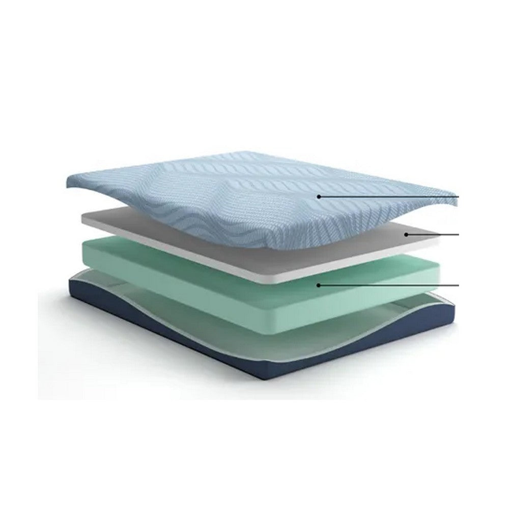 Ryna Twin Mattress | Memory Foam | Light Blue  Stretch Knit Cover 8"